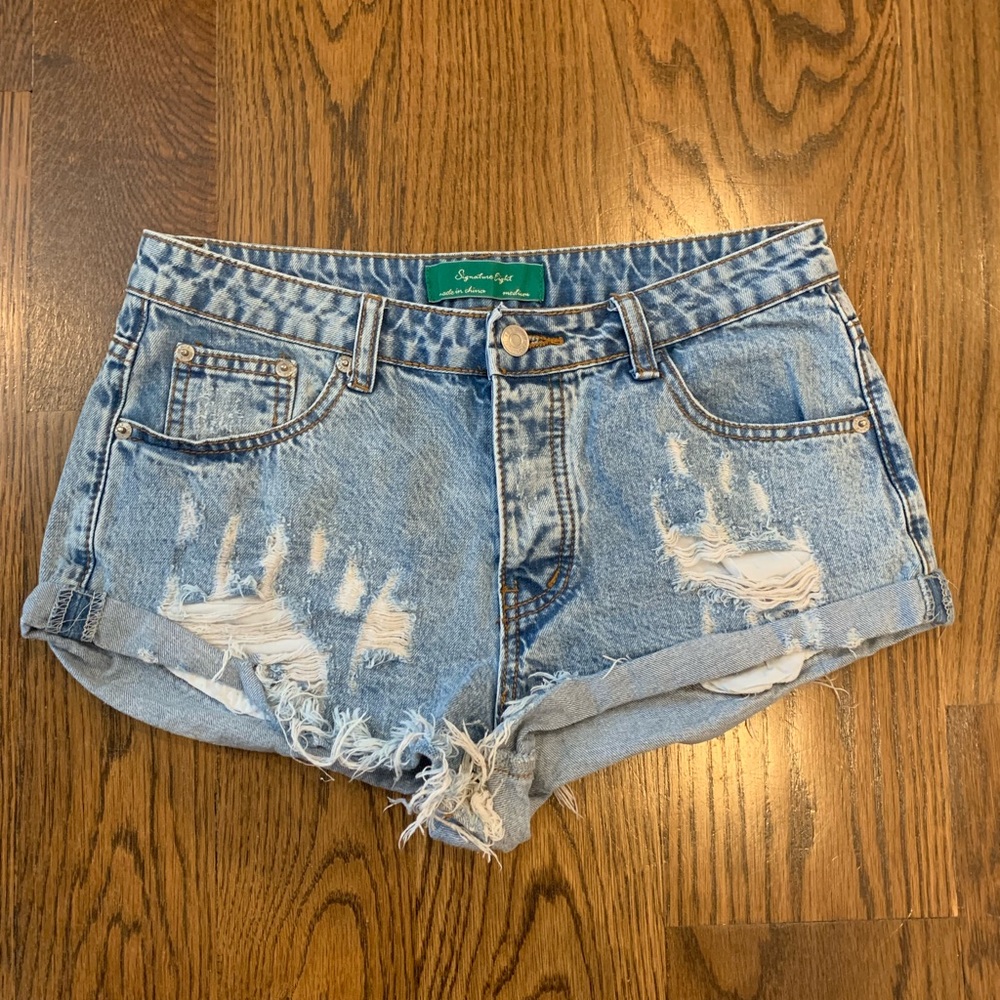 Lightly Washed Jean Shorts
